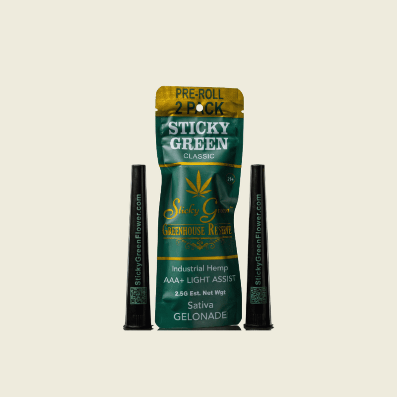 Gelonade Green House Reserve Pre Rolls (Sativa) - Sticky Green Flower