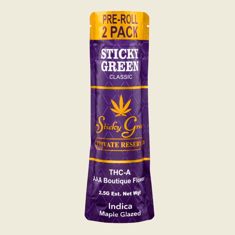 Maple Glazed Private Reserve Pre Rolls (Indica) - Sticky Green Flower