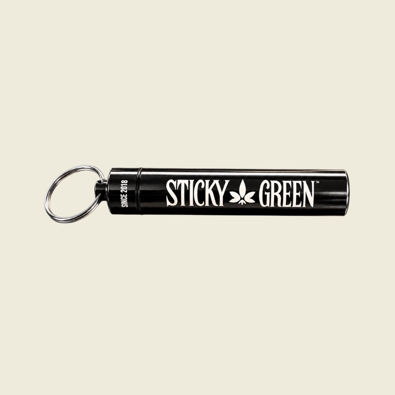Premium Key Chain Stash Tubes - Sticky Green Flower