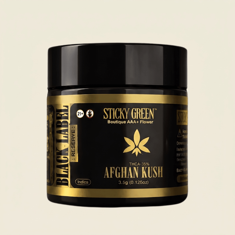 Afghan Kush Black Label Flower - Sticky Green Flower