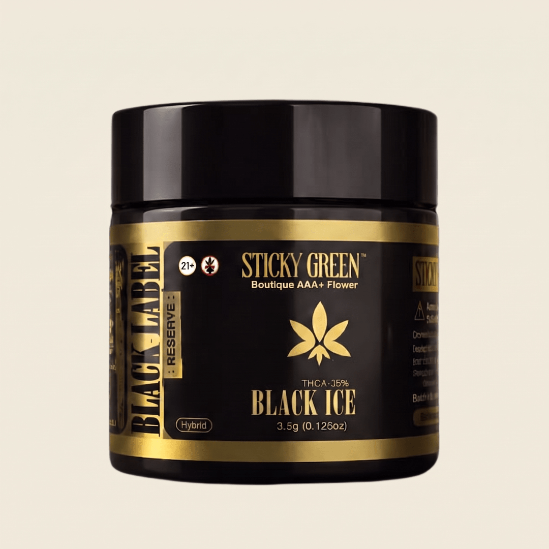 Black Ice Black Label Flower - Sticky Green Flower