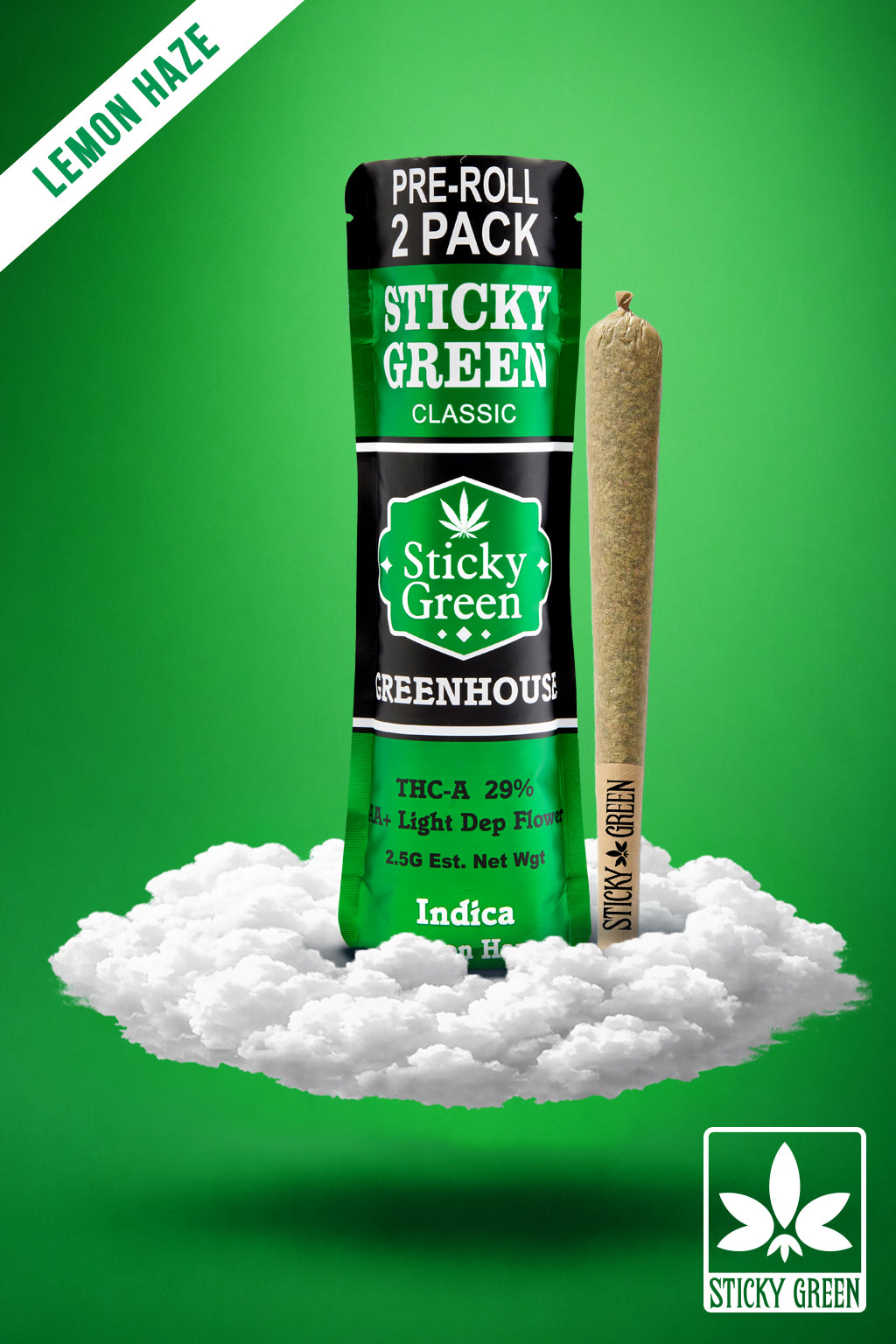 Lemon Haze Green House Pre Rolls (Indica)