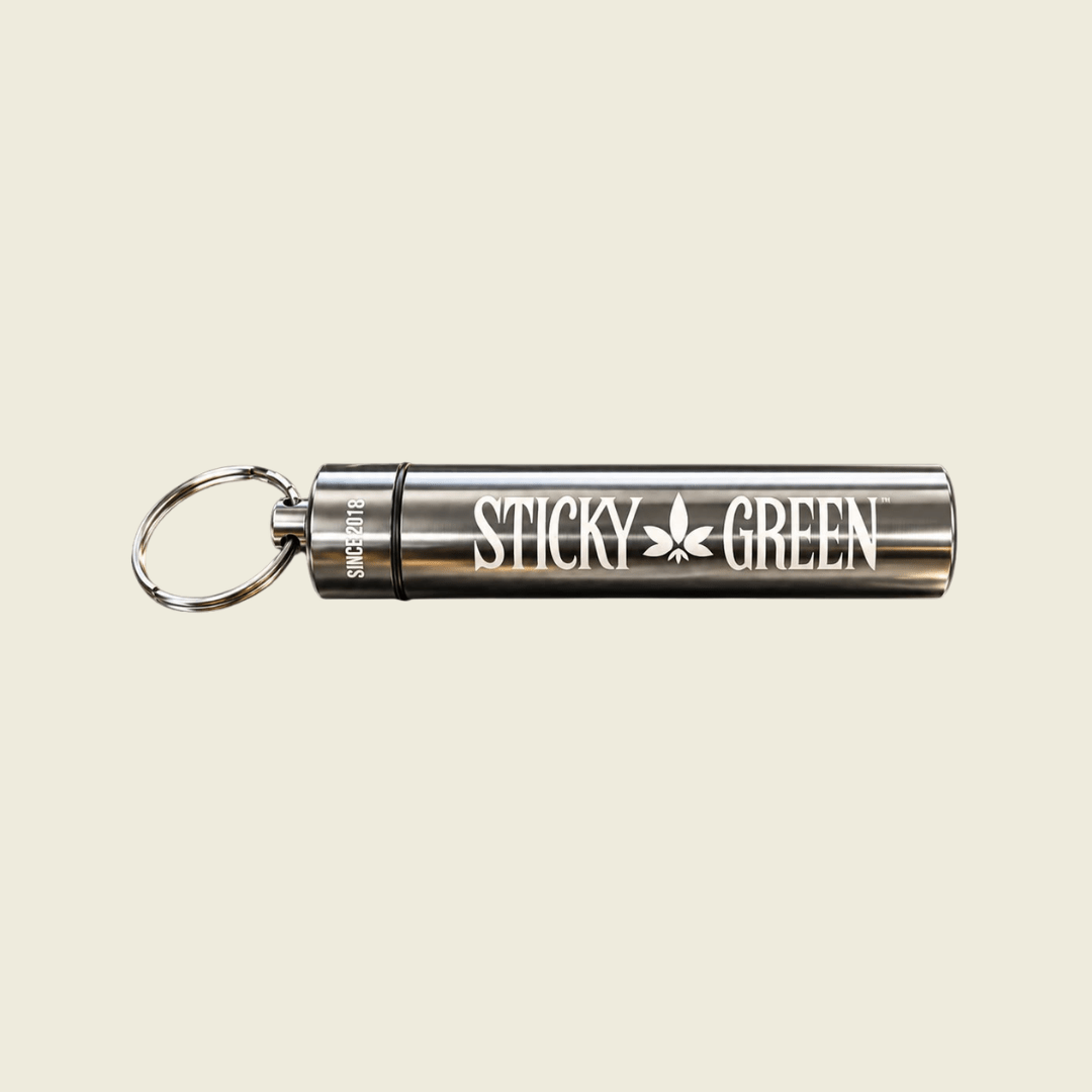 Premium Key Chain Stash Tubes - Sticky Green Flower