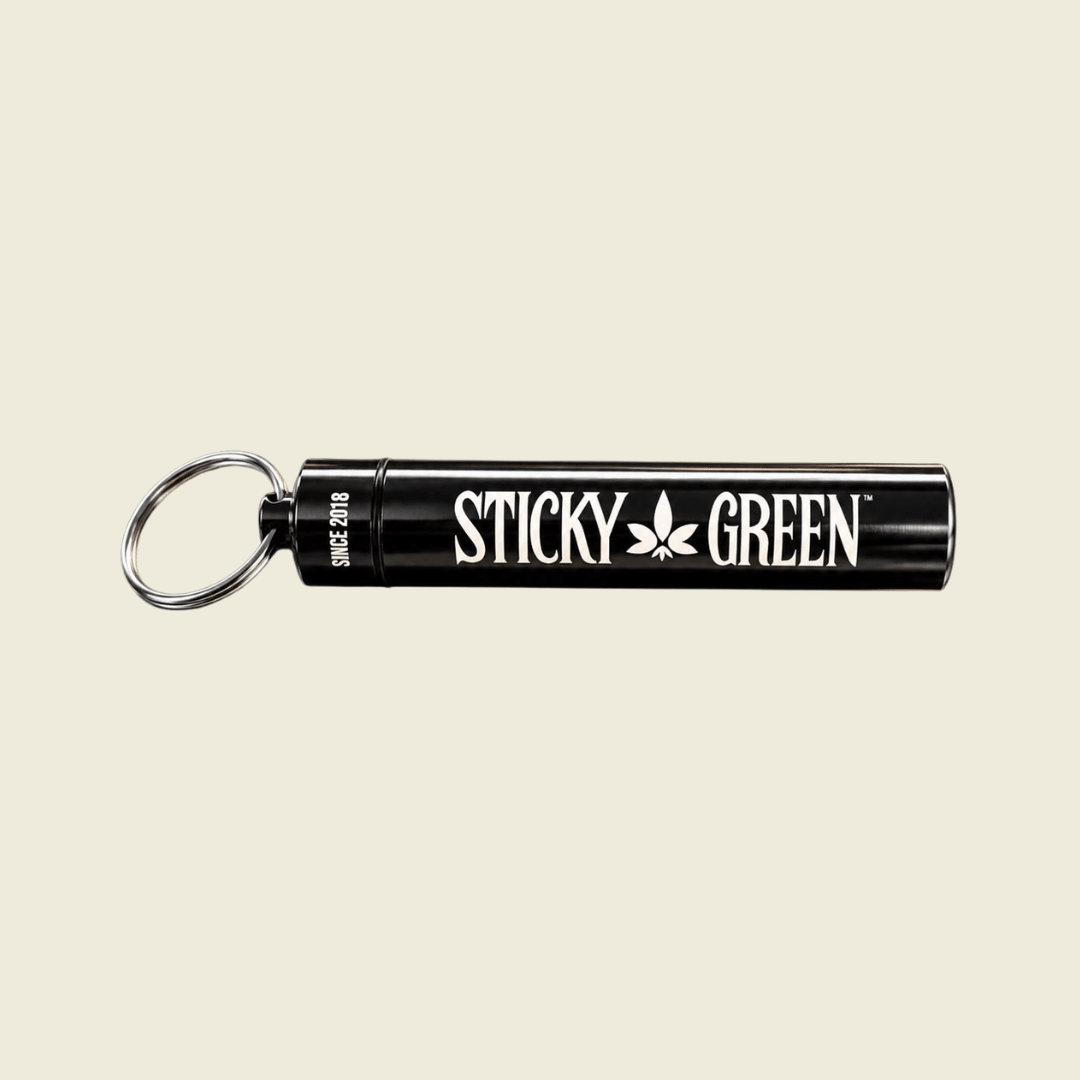 Premium Key Chain Stash Tubes - Sticky Green Flower