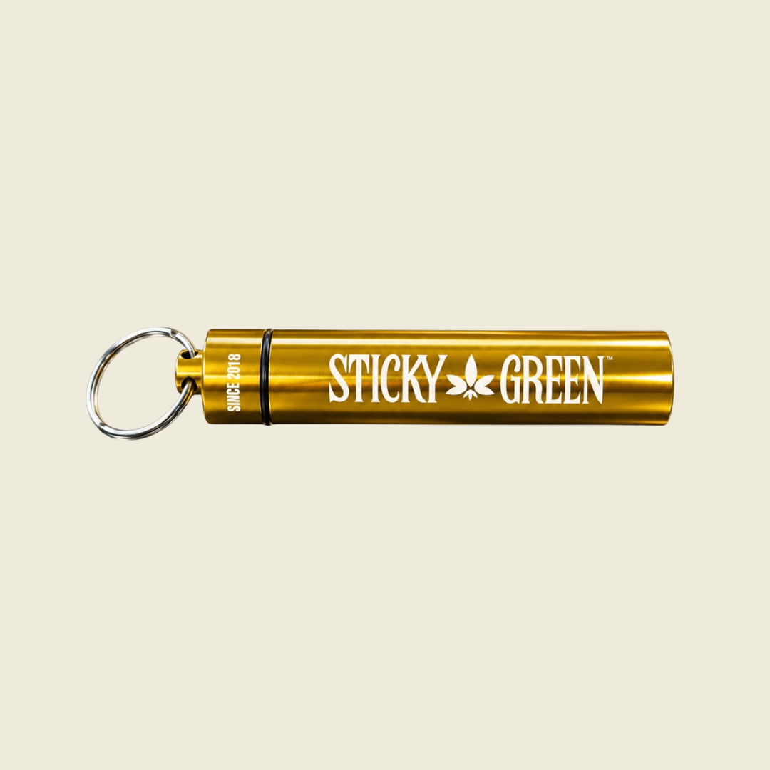 Premium Key Chain Stash Tubes - Sticky Green Flower