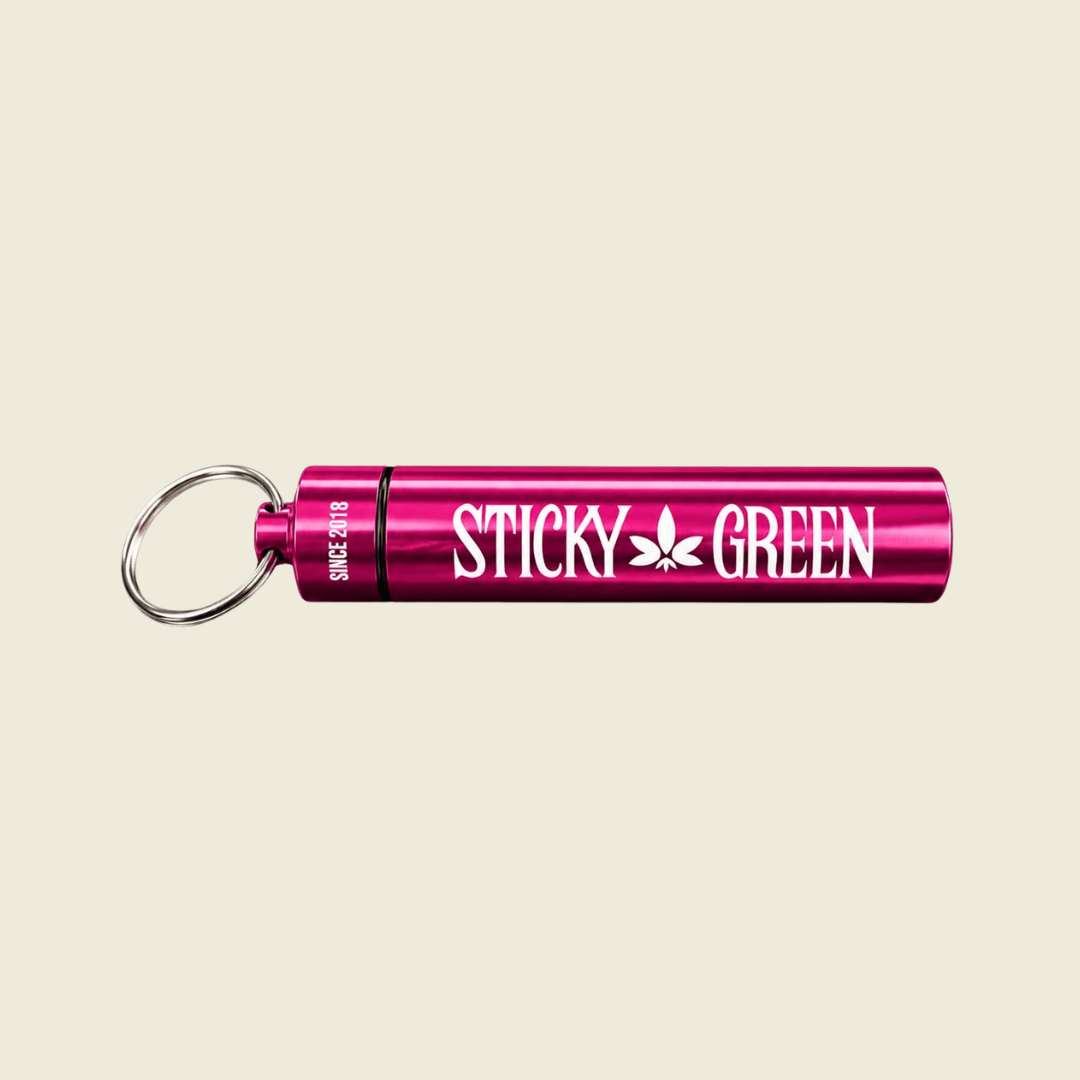 Premium Key Chain Stash Tubes - Sticky Green Flower