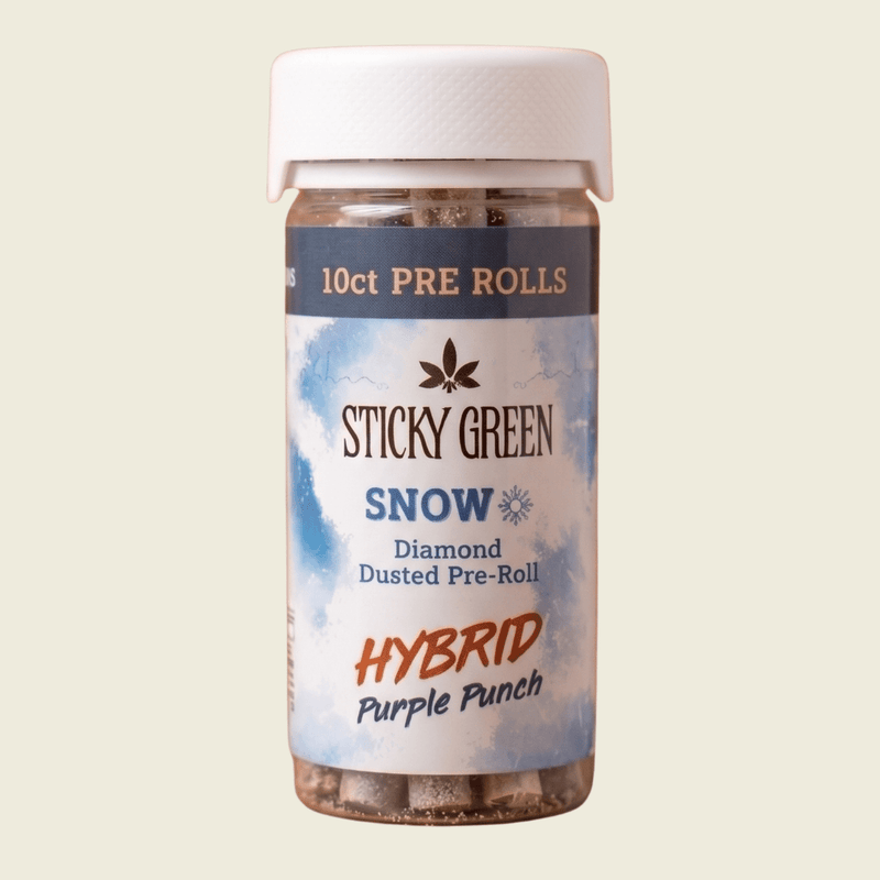 Purple Punch Snow Collection Diamond Dusted Pre Rolls 10 Count (Hybrid) - Sticky Green Flower