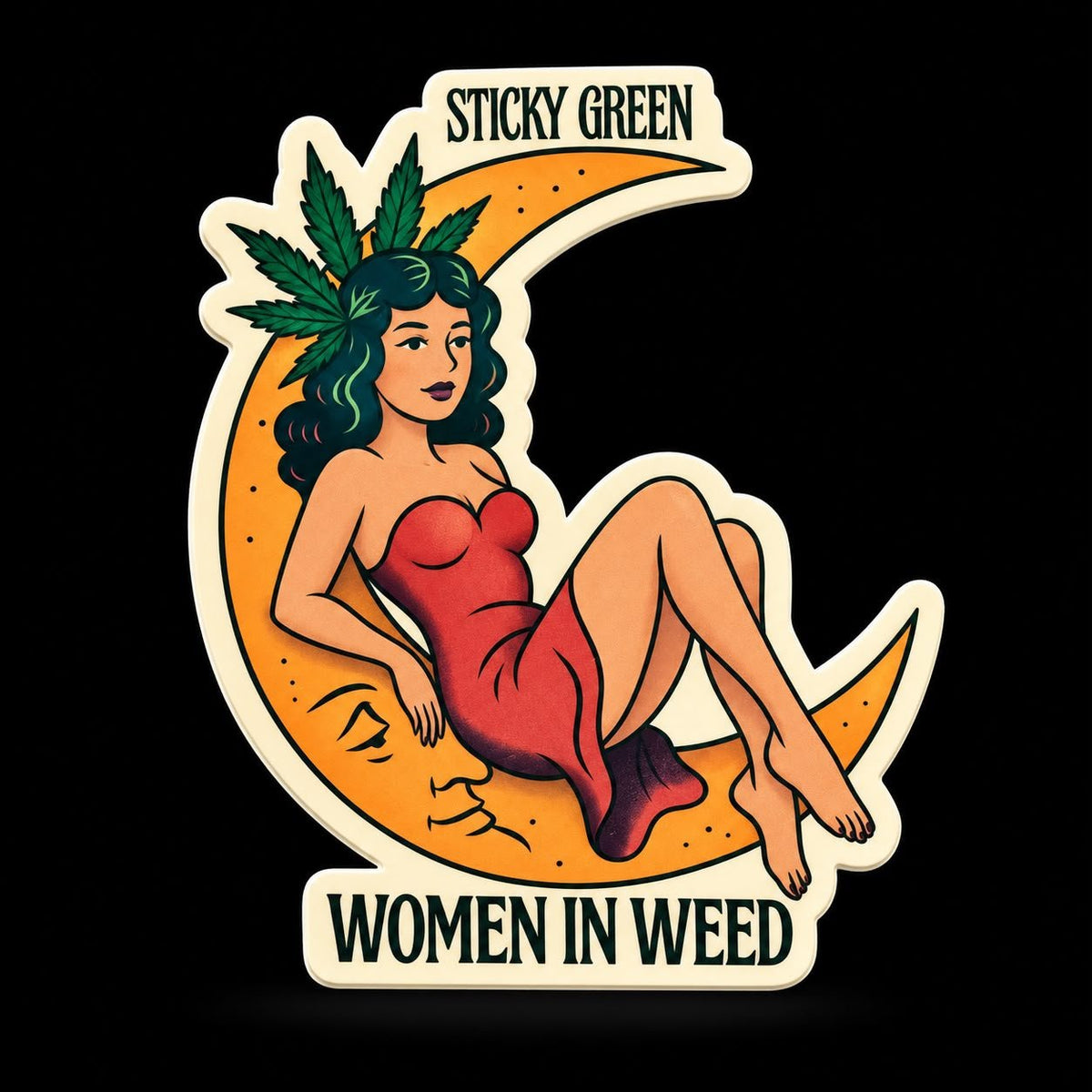 Sticky Green Stickers - Sticky Green Flower